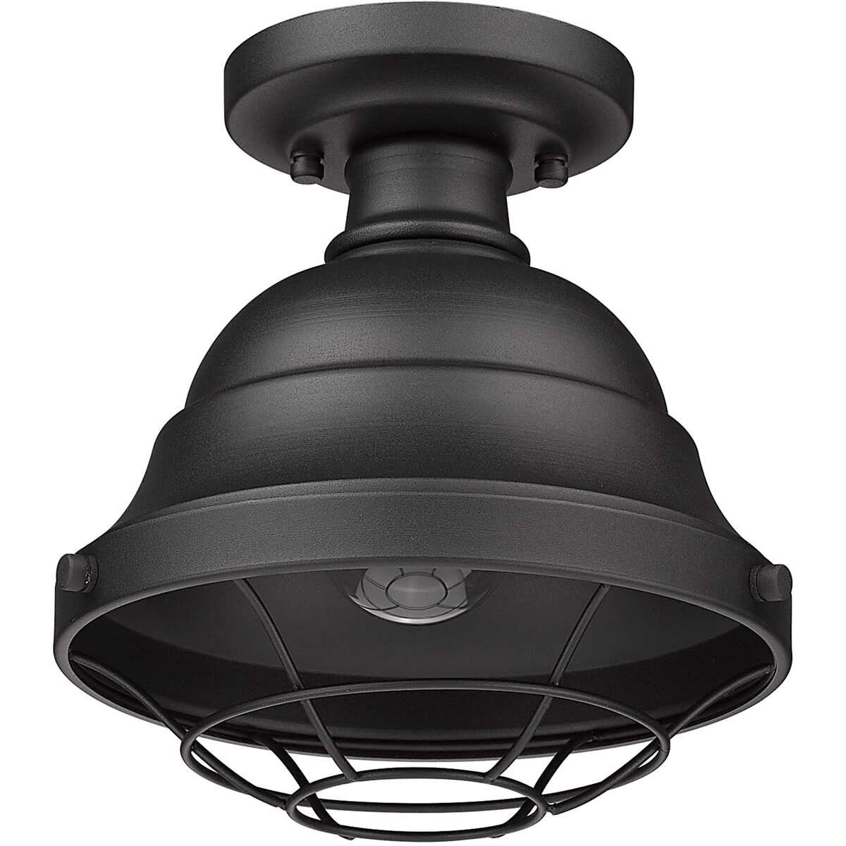Golden Lighting 7316 OSF NB Bartlett 1 Light 9 inch Natural Black Outdoor Semi Flush